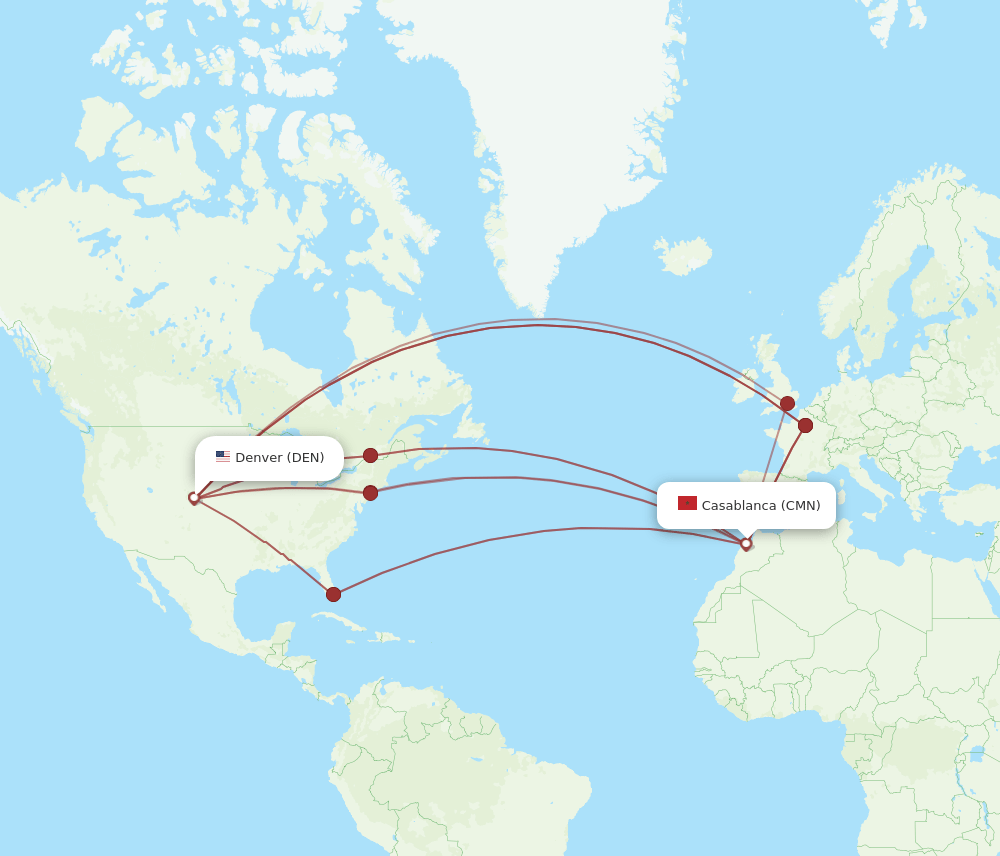 DEN-CMN flight routes