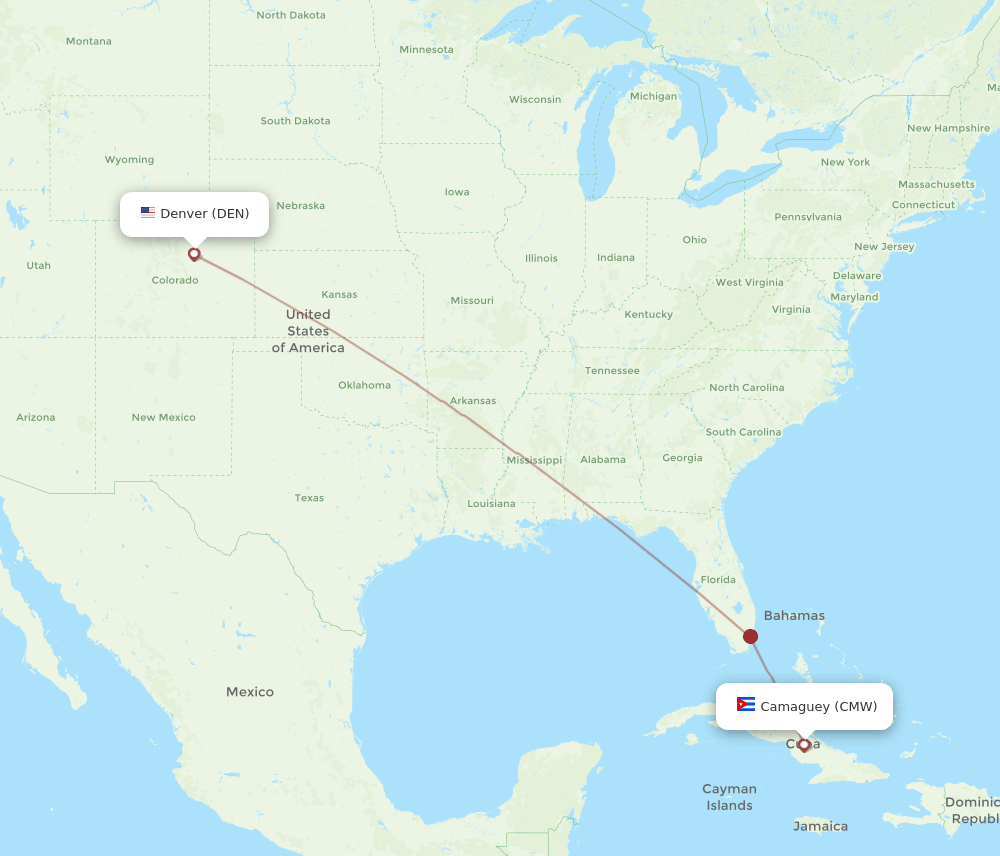 DEN-CMW flight routes