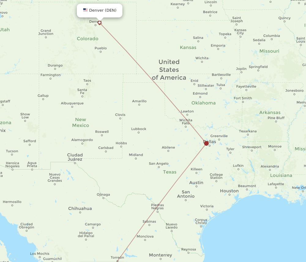 DEN-DGO flight routes