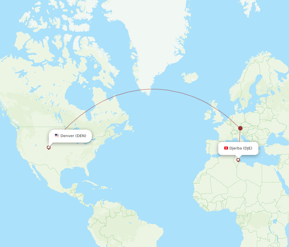 DEN-DJE flight routes