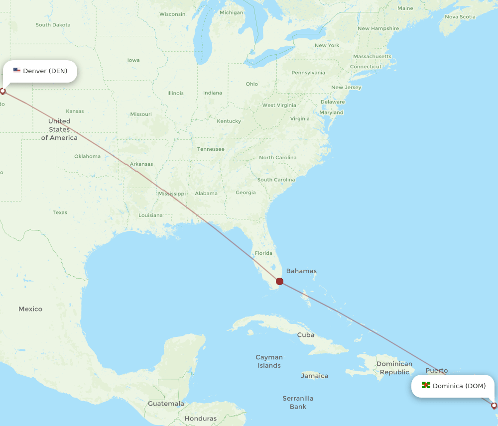 DEN-DOM flight routes