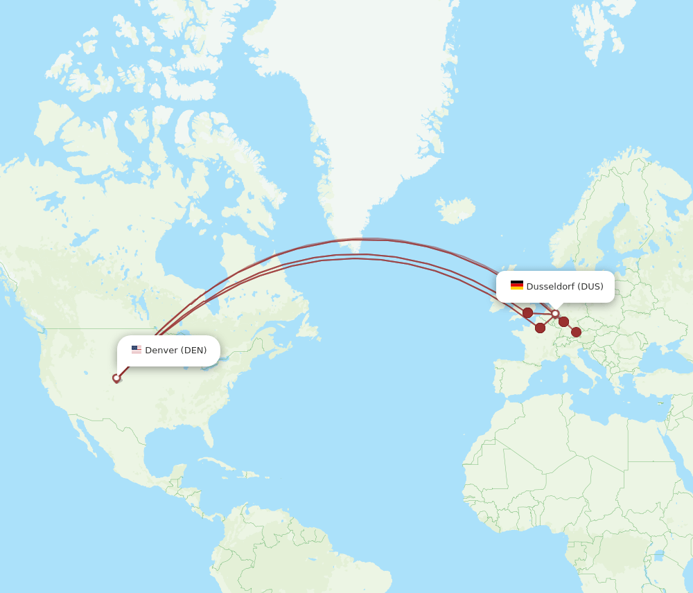DEN-DUS flight routes