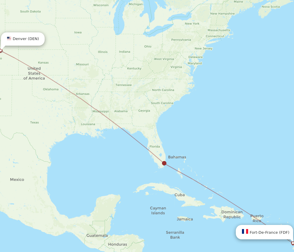 DEN-FDF flight routes