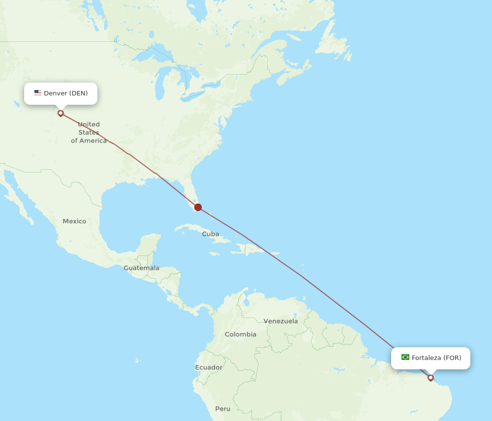 DEN to FOR flights and routes map