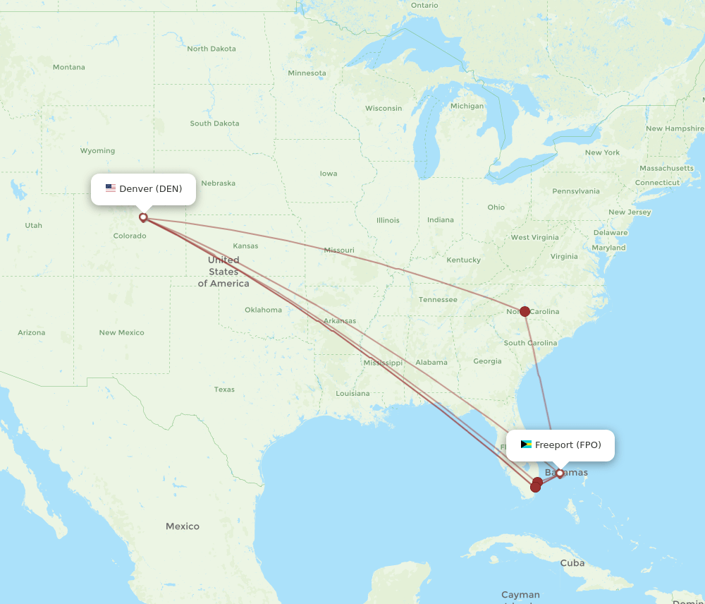 DEN-FPO flight routes