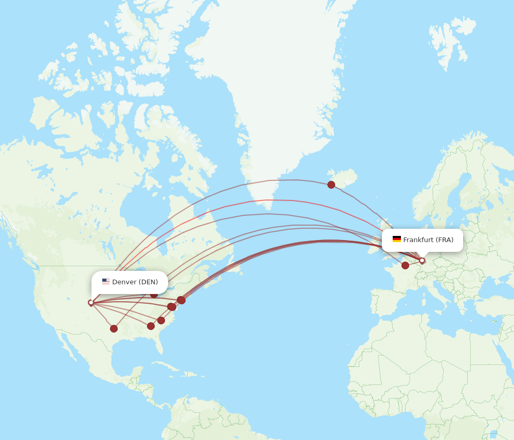 DEN-FRA flight routes