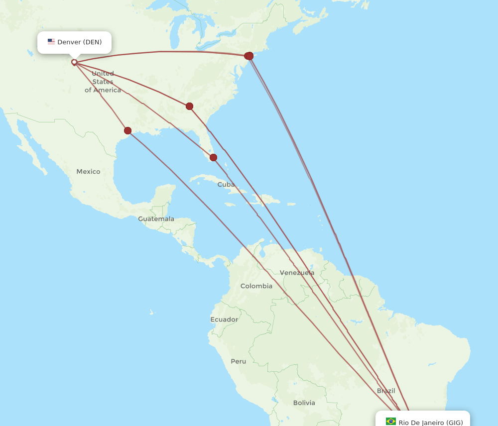 DEN-GIG flight routes