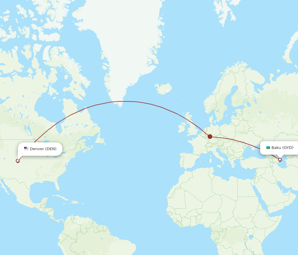 DEN-GYD flight routes