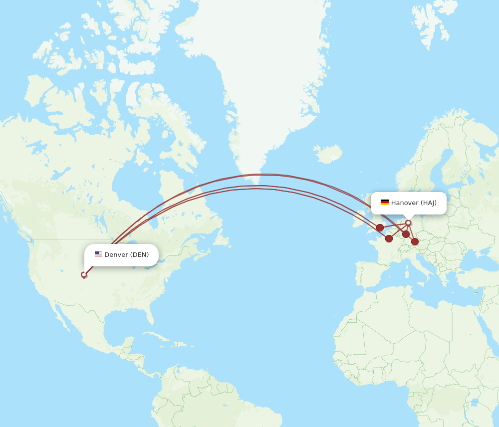 DEN-HAJ flight routes