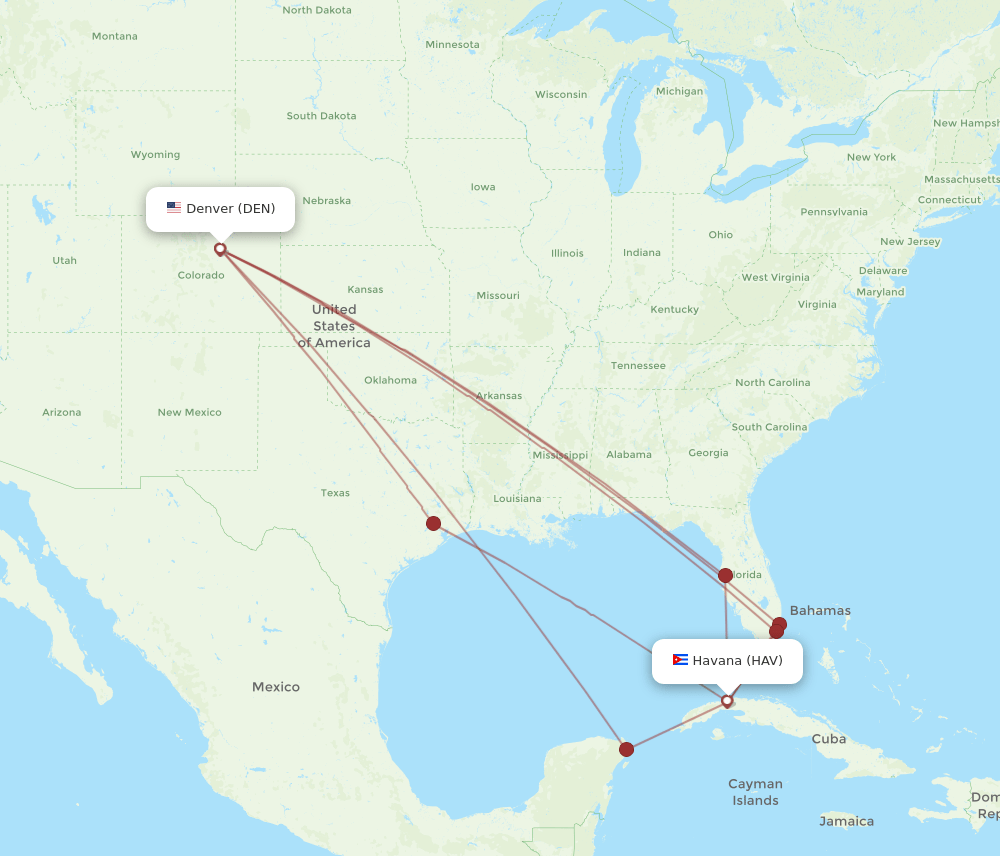 DEN-HAV flight routes