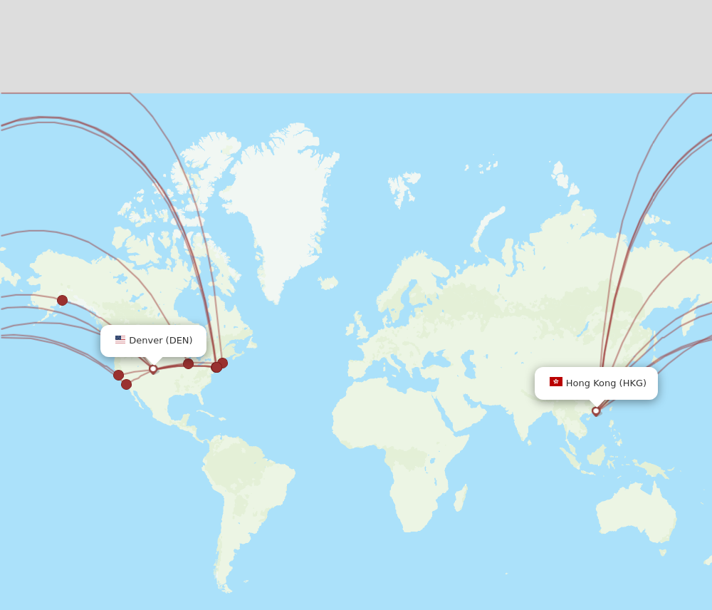 DEN to HKG flights and routes map