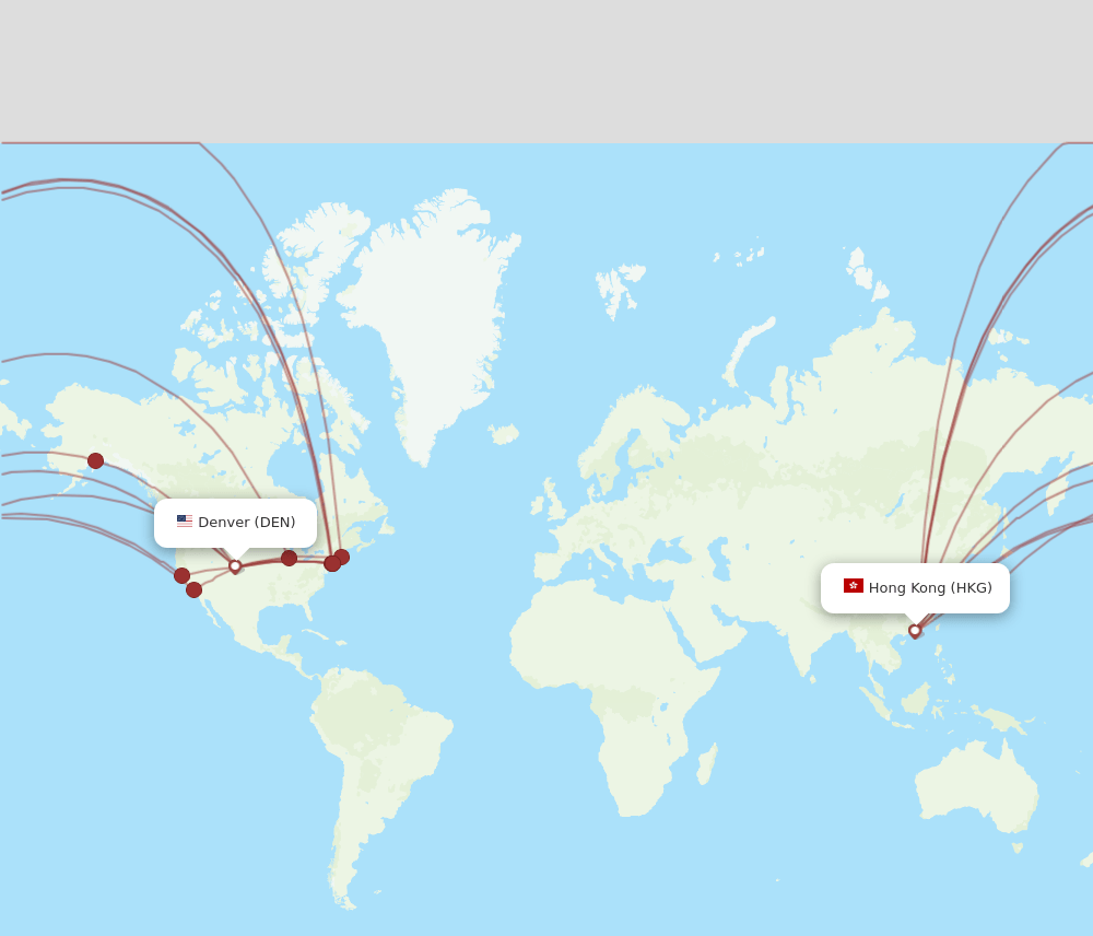 DEN-HKG flight routes