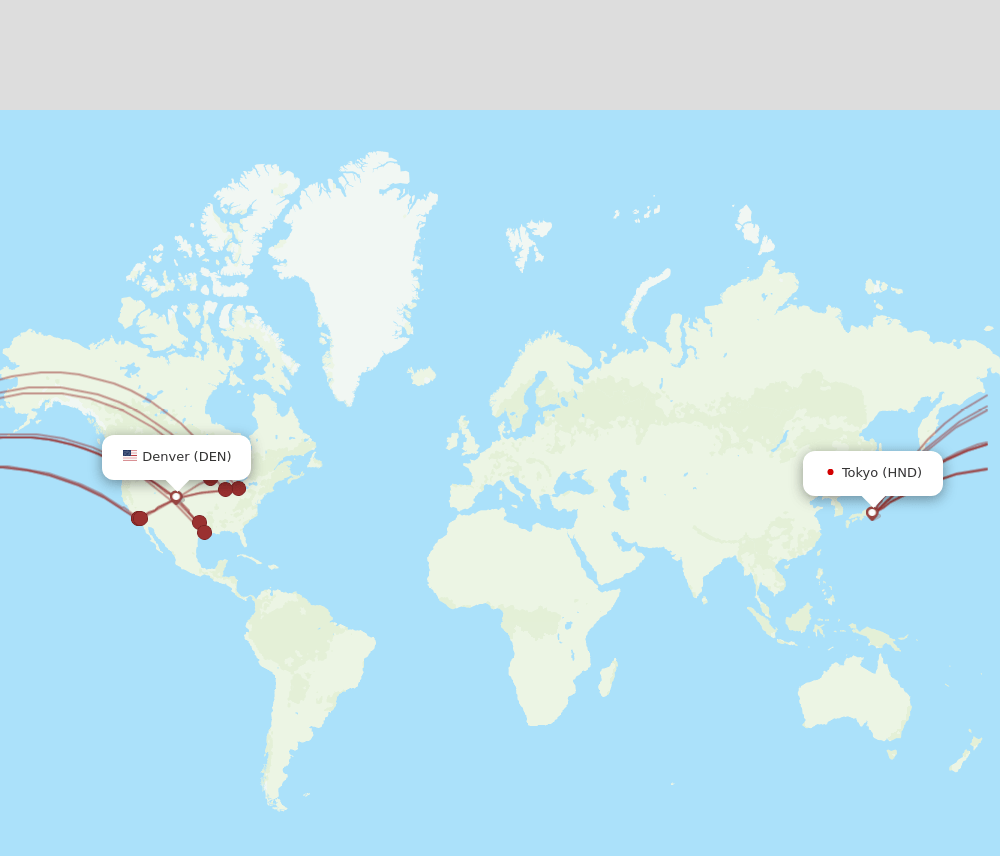DEN-HND flight routes