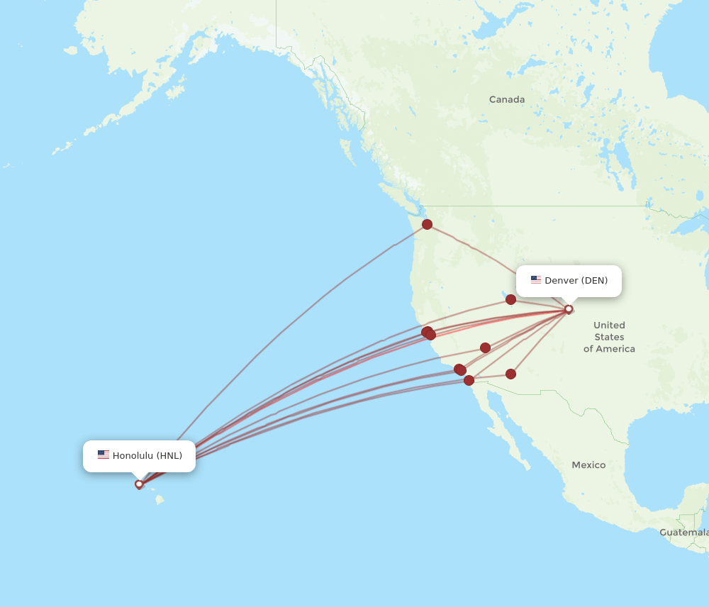 DEN-HNL flight routes