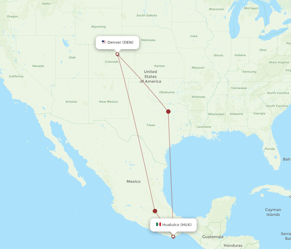 DEN-HUX flight routes