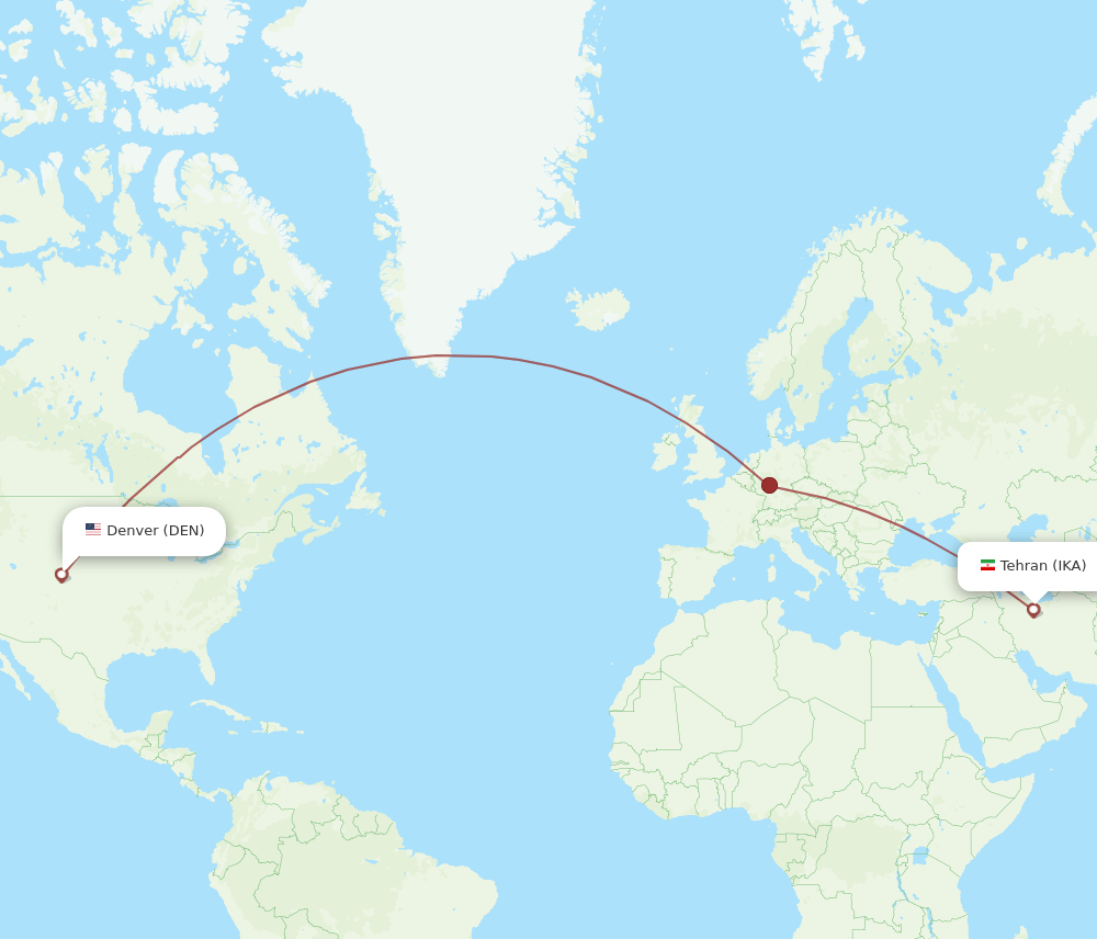 DEN-IKA flight routes