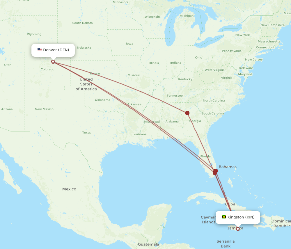 DEN-KIN flight routes