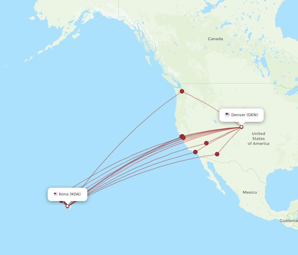 DEN-KOA flight routes