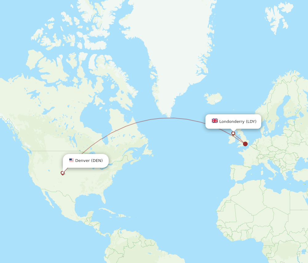DEN-LDY flight routes