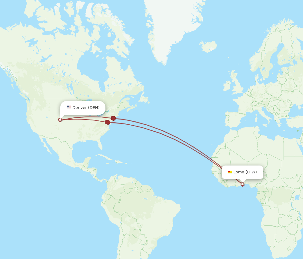 DEN-LFW flight routes