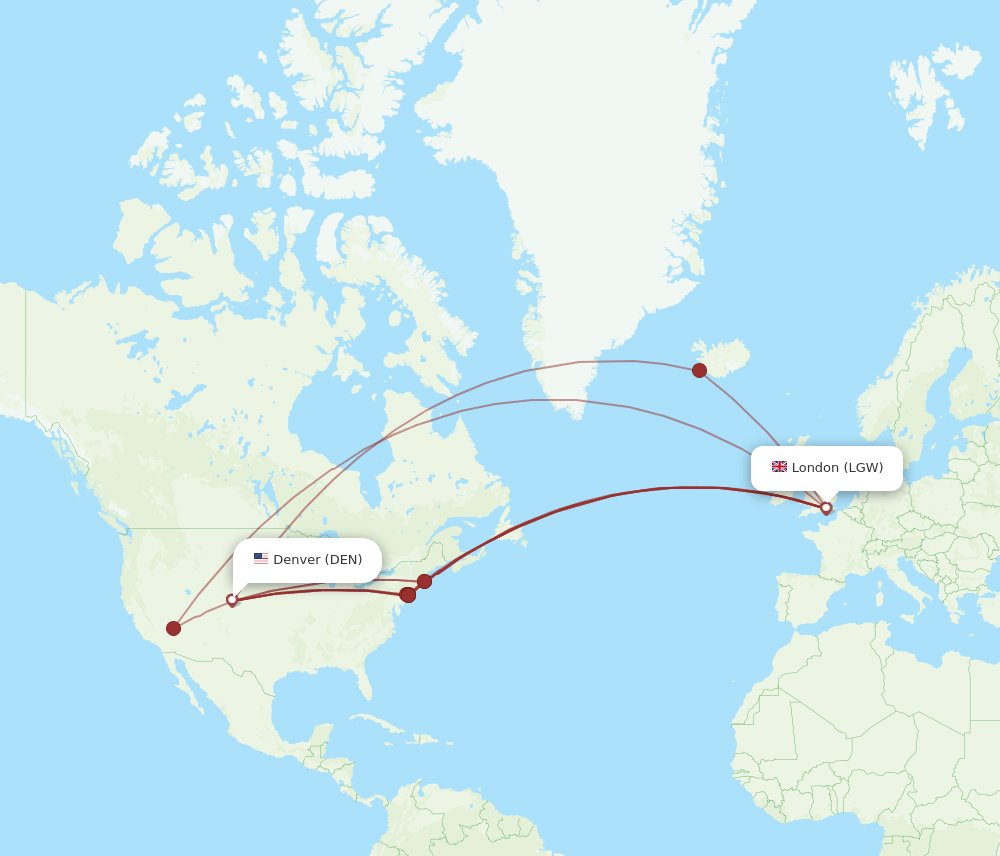 DEN-LGW flight routes