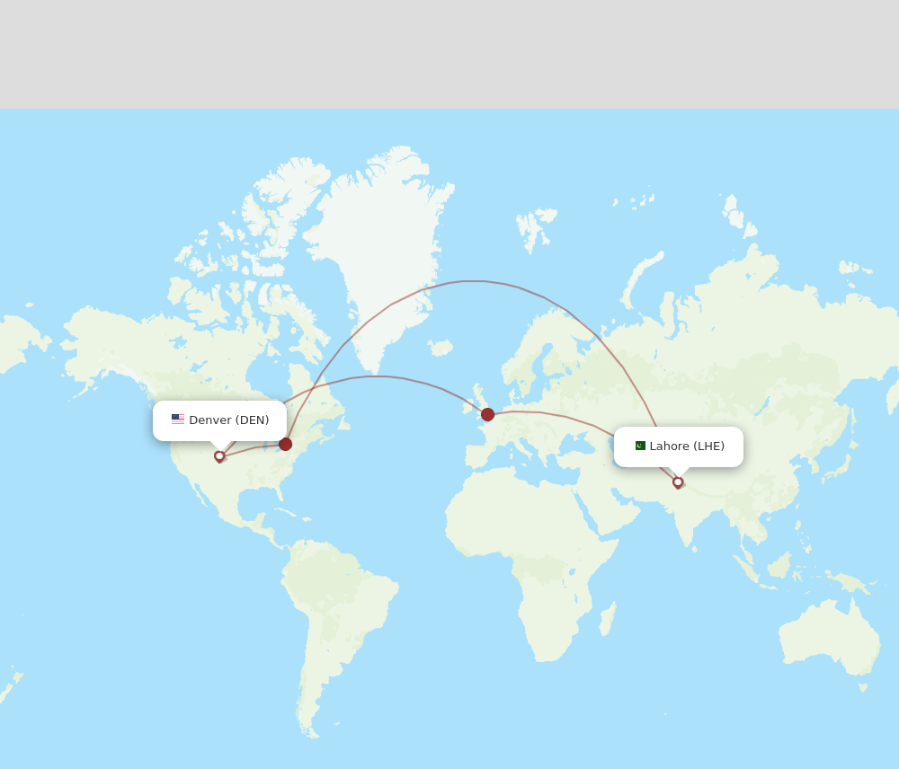 DEN-LHE flight routes
