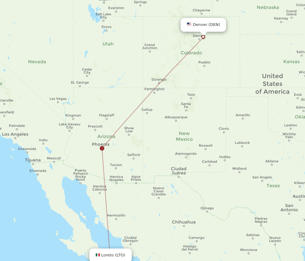 DEN-LTO flight routes