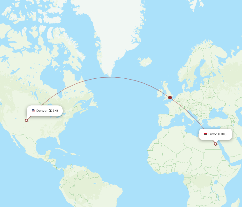 DEN-LXR flight routes