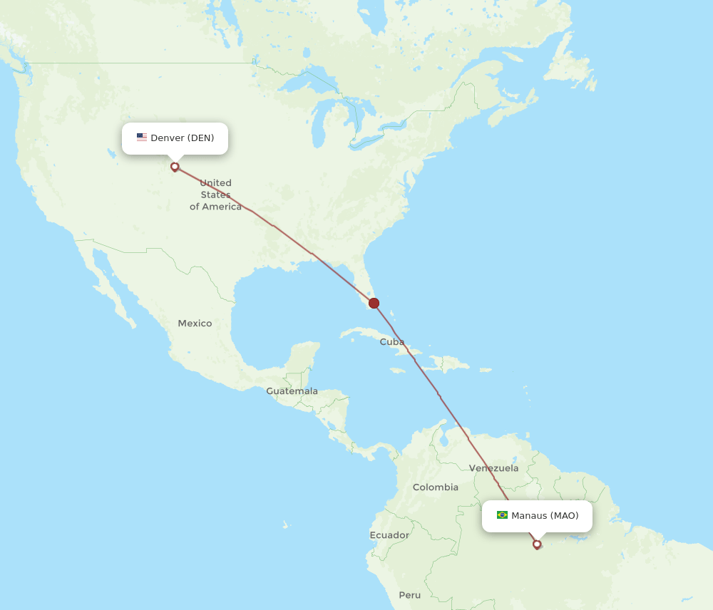 DEN-MAO flight routes