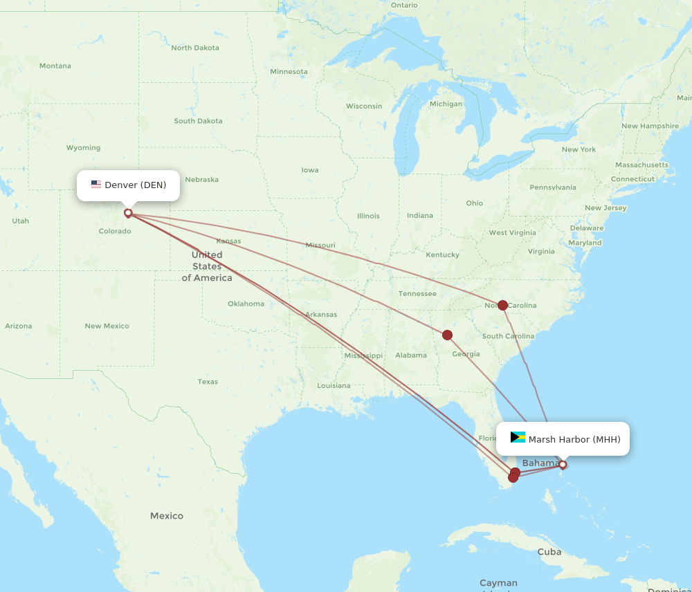DEN-MHH flight routes
