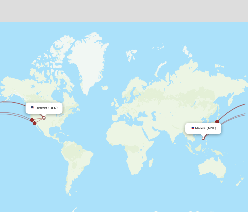 DEN to MNL flights and routes map