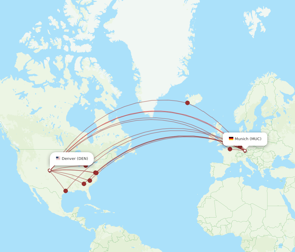 DEN-MUC flight routes