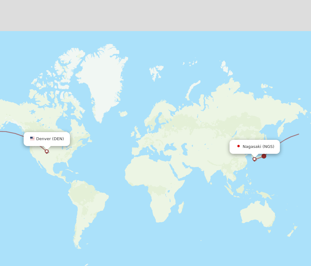 DEN to NGS flights and routes map