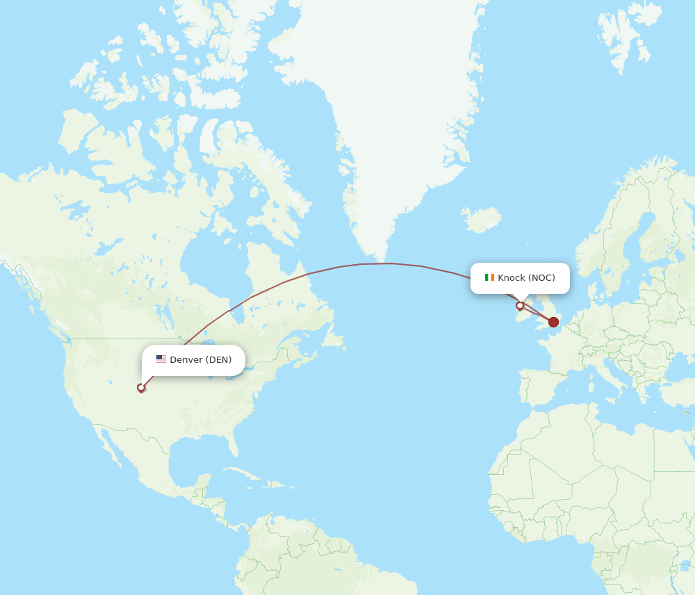 DEN-NOC flight routes
