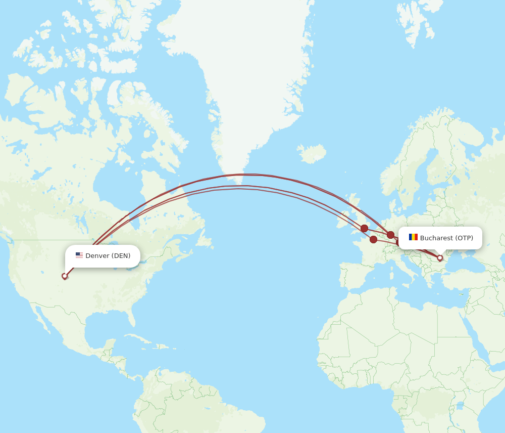 DEN-OTP flight routes