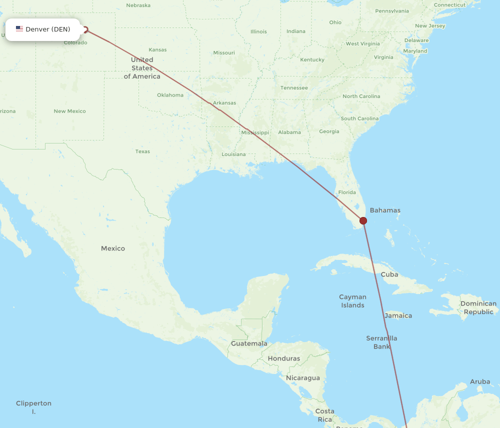 DEN-PEI flight routes
