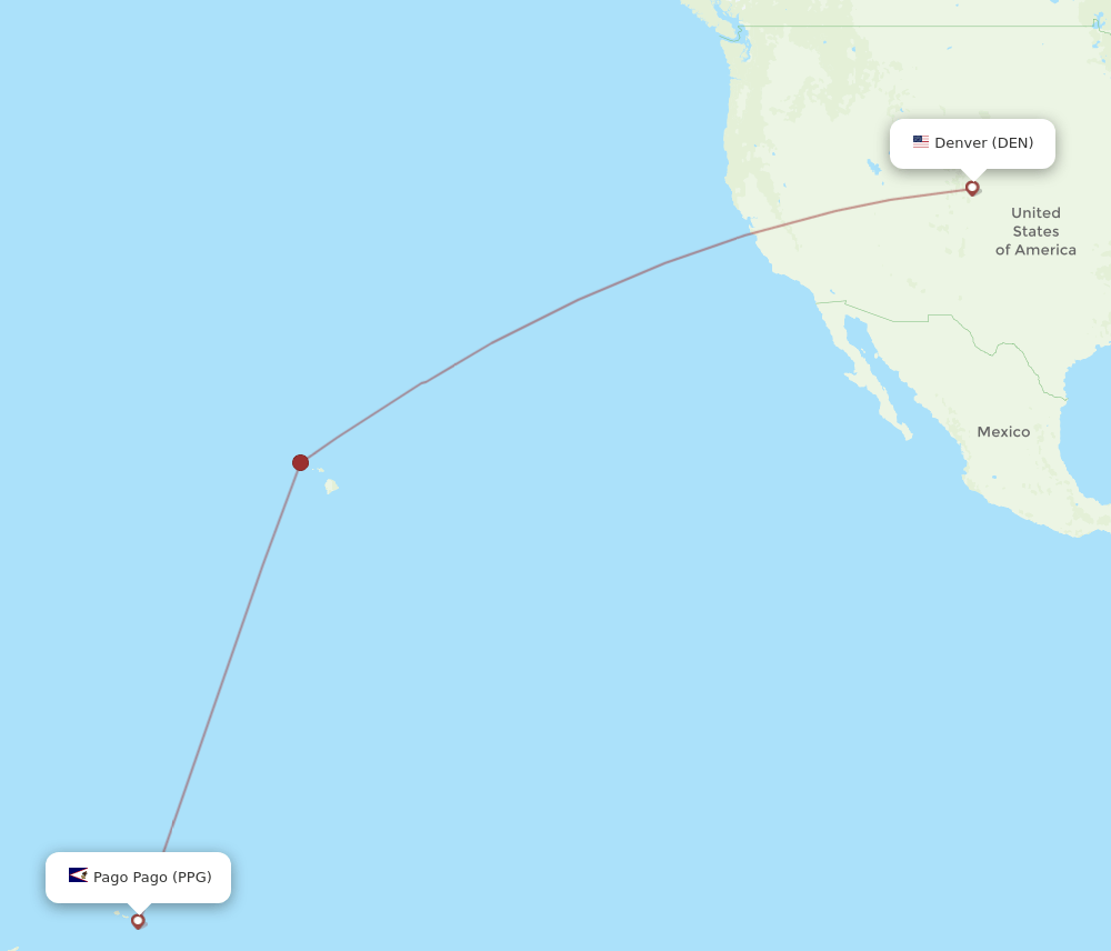 PPG to DEN flights and routes map
