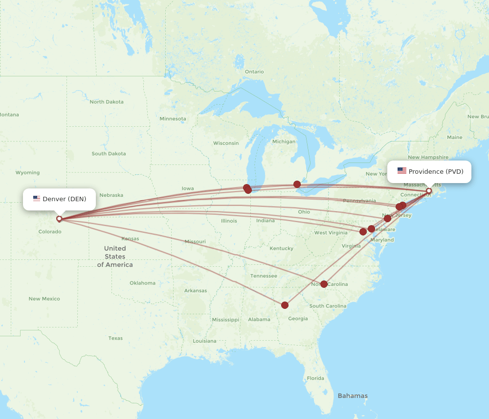 DEN-PVD flight routes