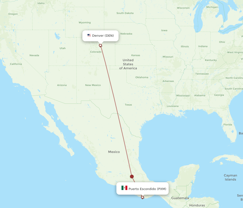 DEN-PXM flight routes
