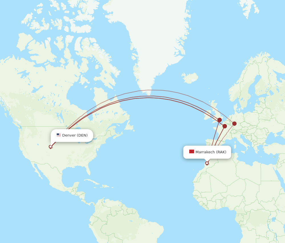 DEN-RAK flight routes