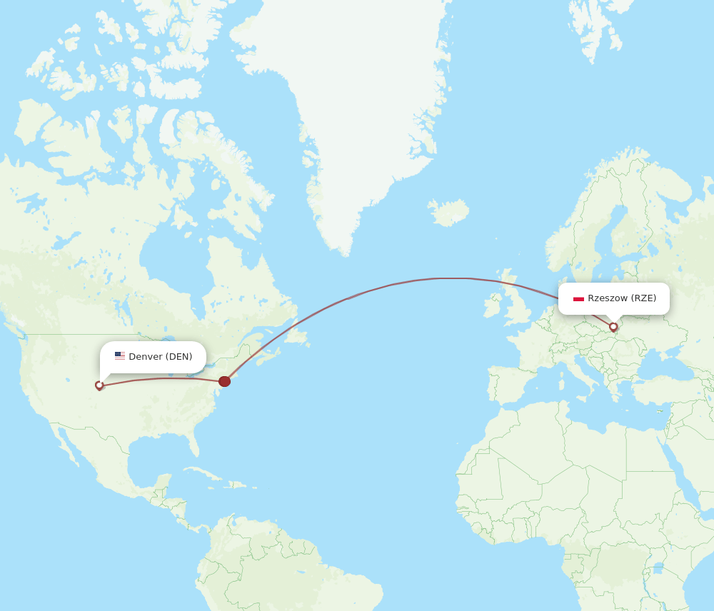 DEN-RZE flight routes