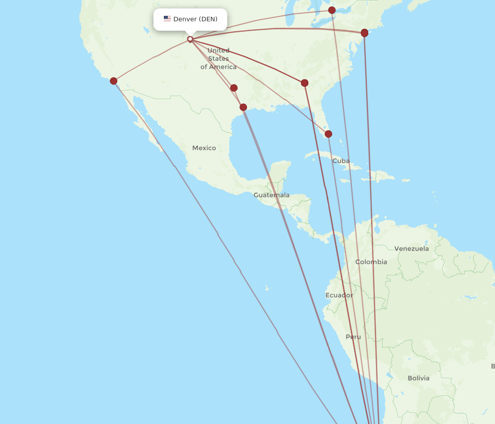 DEN-SCL flight routes