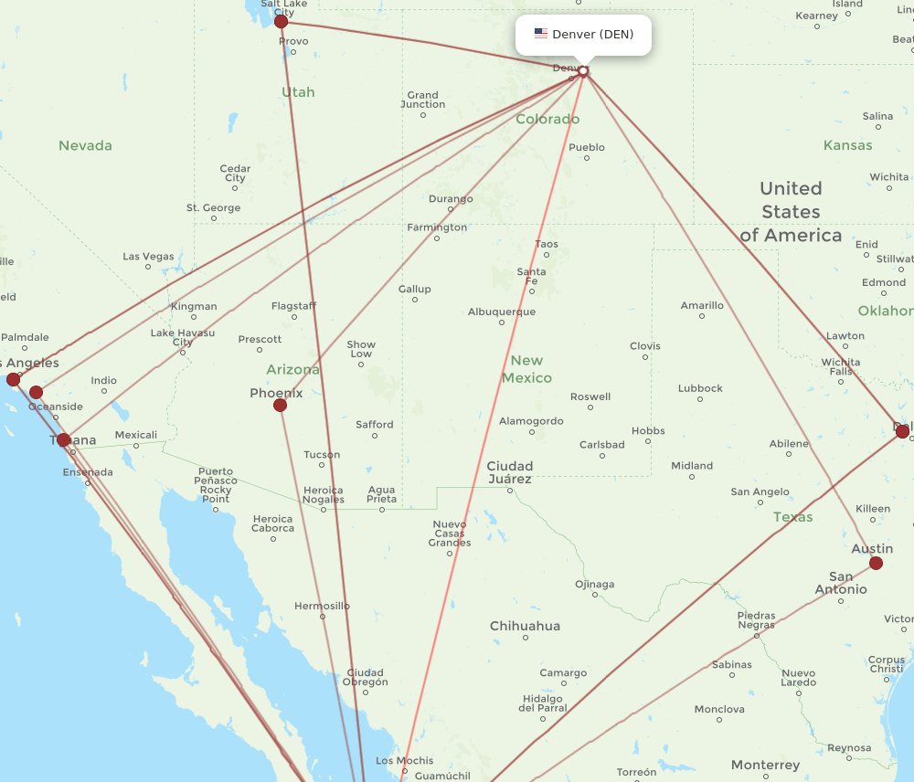 DEN-SJD flight routes