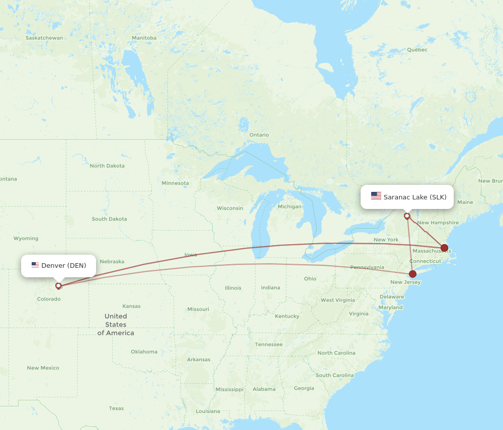 DEN-SLK flight routes