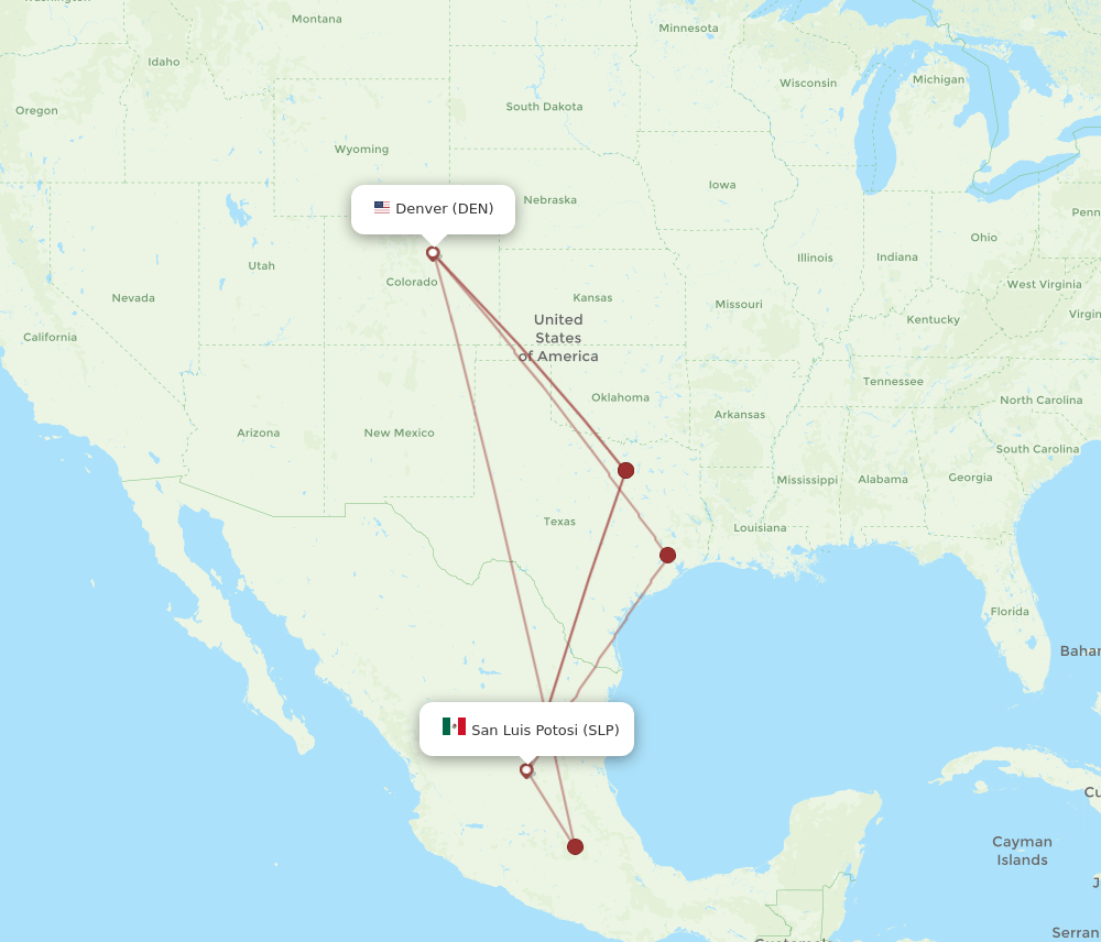 DEN-SLP flight routes