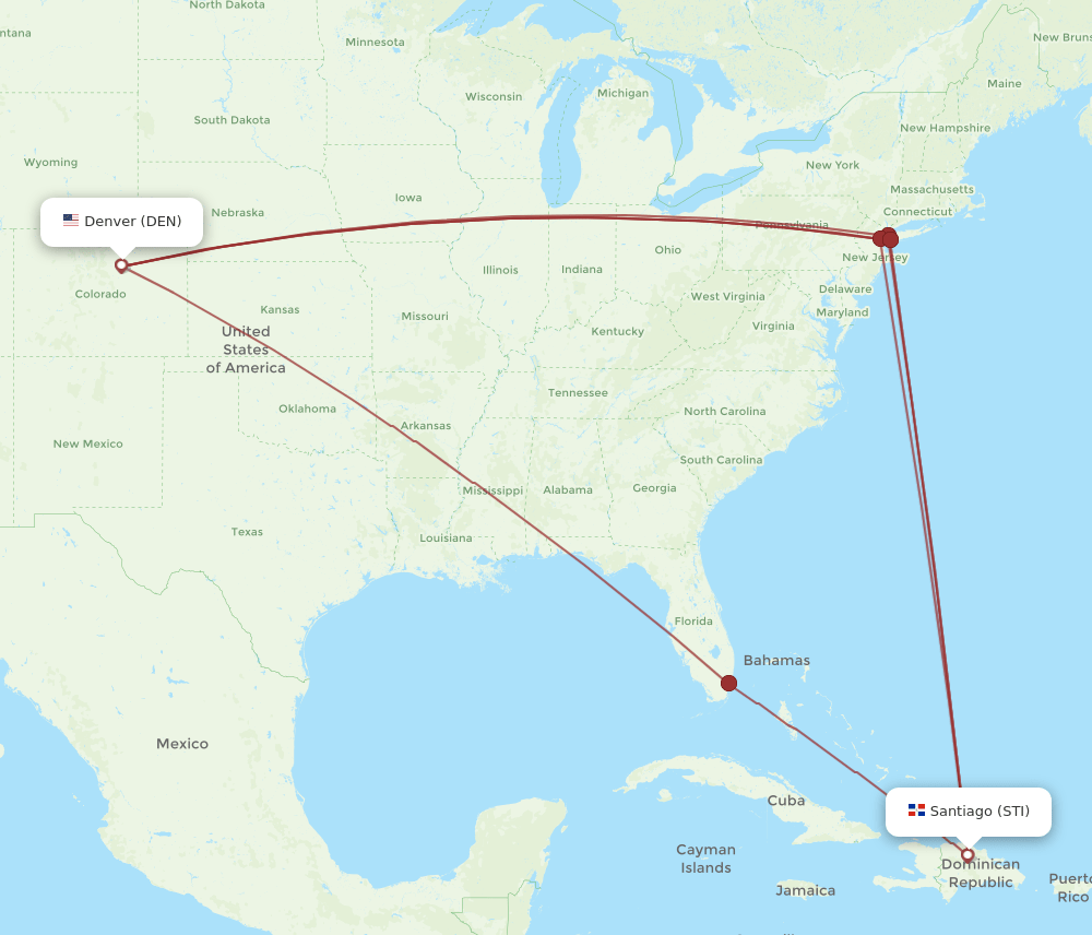 DEN-STI flight routes