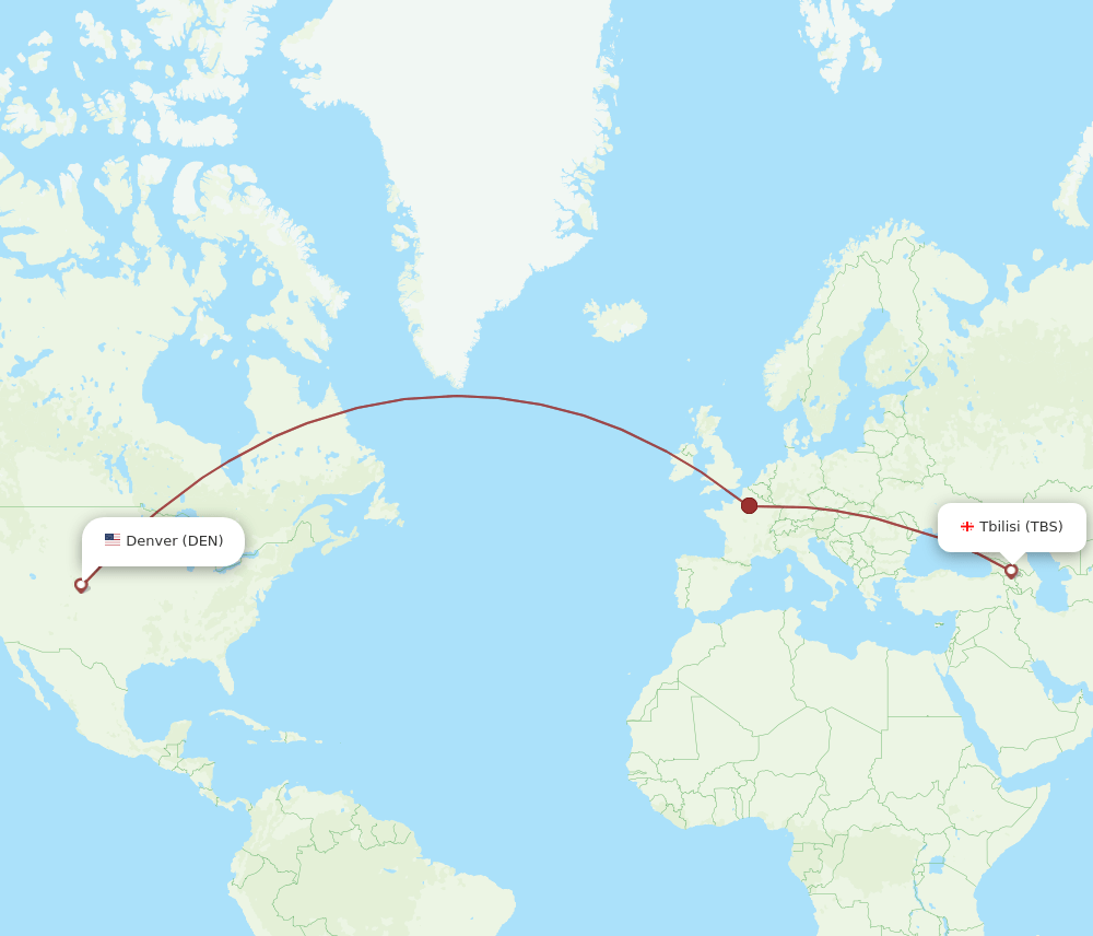 DEN-TBS flight routes