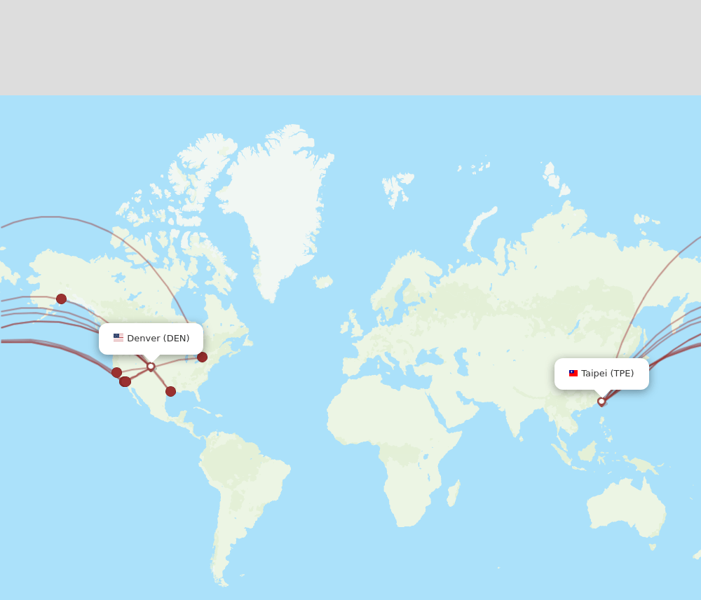 DEN-TPE flight routes