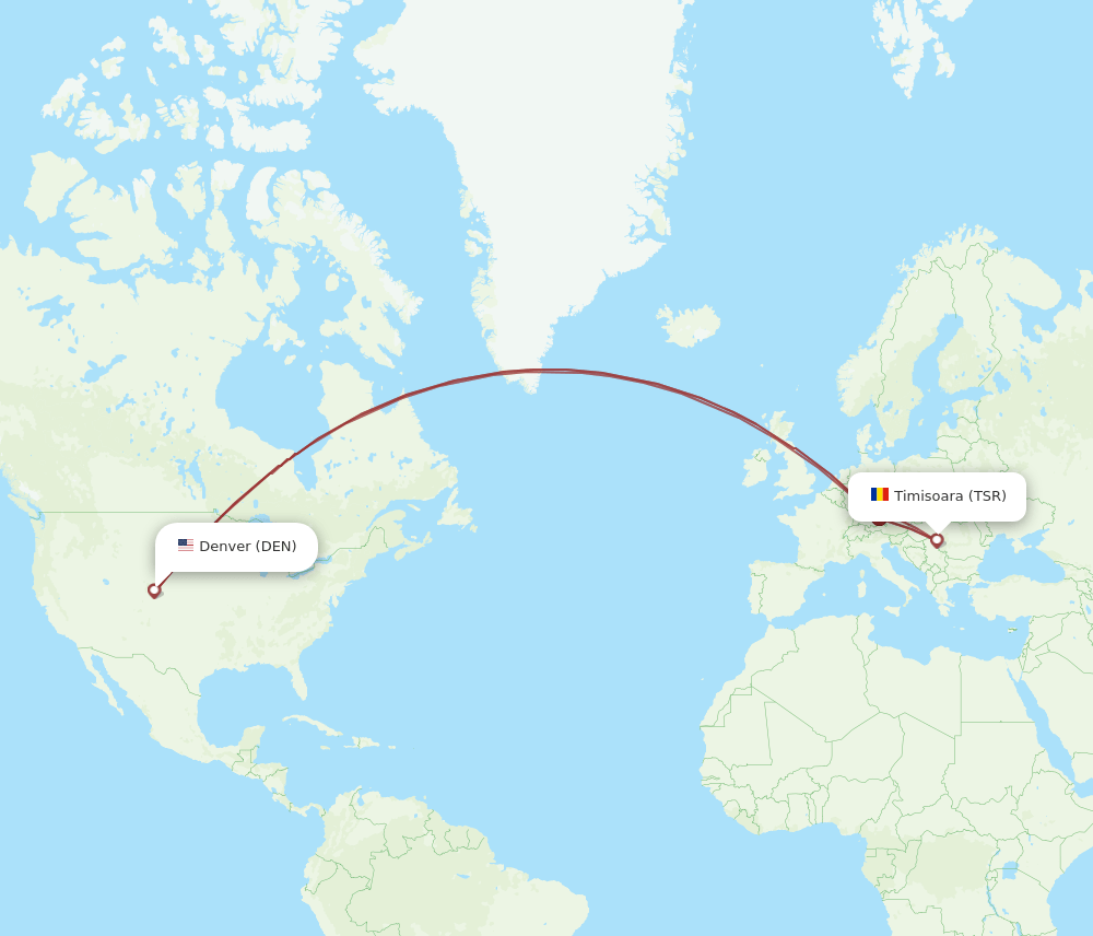 DEN-TSR flight routes