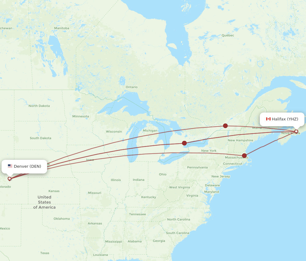 DEN-YHZ flight routes
